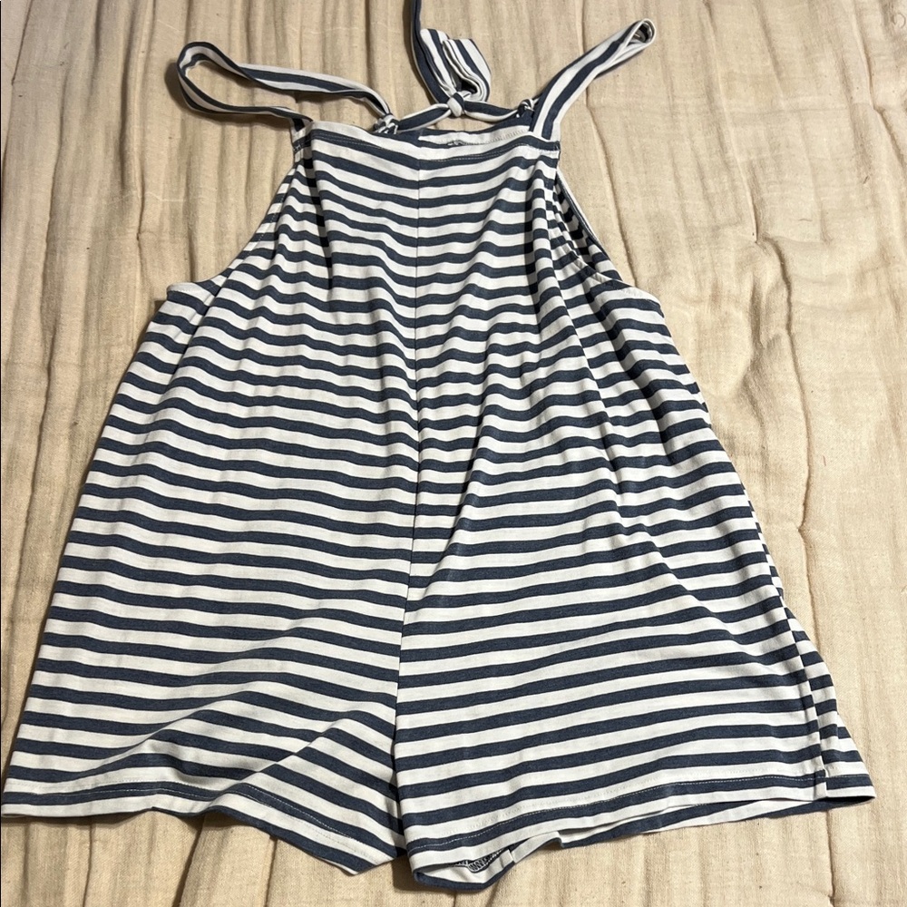 Maternity Striped Sleeveless Jumpsuit